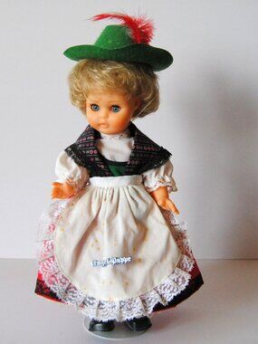 Vintage Engel Puppe Blonde Hair Doll 12" German Bavarian